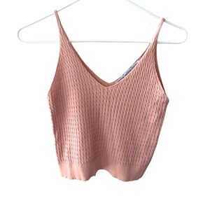 HYFVE Blush Spaghetti Strap Knitted Crop Tank Size Small